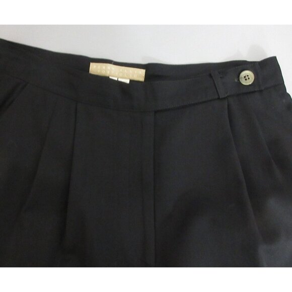 Perry Ellis Portfolio Skirt Womens Size 14 Black Pencil Straight 100% Wool Italy - Picture 5 of 10